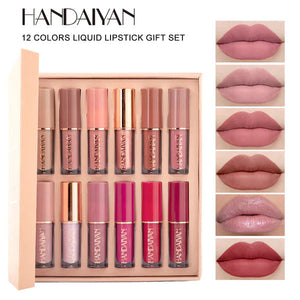 12-Piece Matte Liquid Lipstick & High Shine Lip Gloss Set – Waterproof, Long