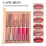 12-Piece Matte Liquid Lipstick & High Shine Lip Gloss Set – Waterproof, Long