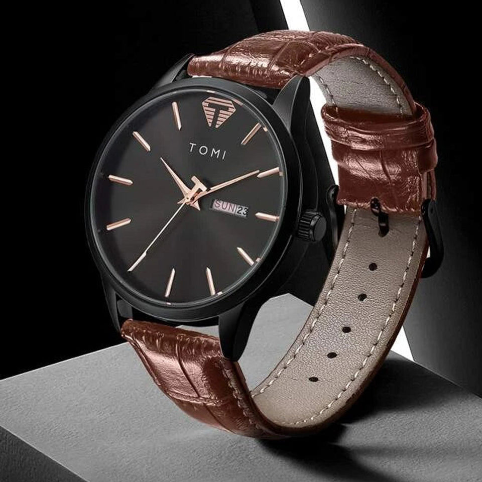 TOMI T-045 Original Watch Date & Day Quartz Straps For Men