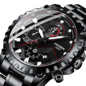 FNGEEN - 1853 Analog Time Stainless Steel Chain Watch For Men