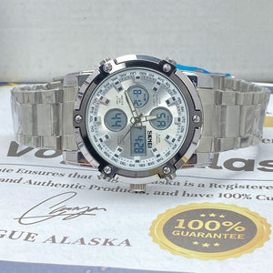 SKMEI 1389 Dual Time Multifunctional Digital Display Chain Watch For Men