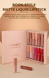 12-Piece Matte Liquid Lipstick & High Shine Lip Gloss Set – Waterproof, Long