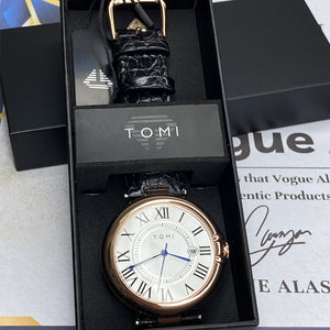 TOMI T-075 Original Date Luxury Strap Watch