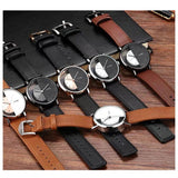 TOMI T-080 Transparent Design Leather Strap Watch For Men