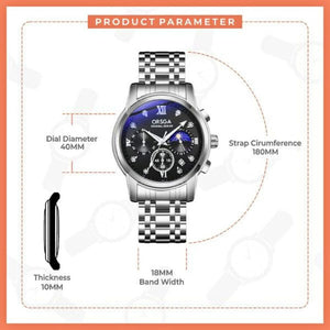 ORSGA Chronograph Quartz Stainless Steel Chain Watch for Men