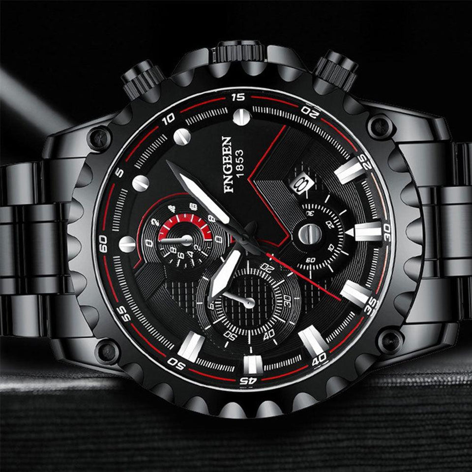 FNGEEN - 1853 Analog Time Stainless Steel Chain Watch For Men