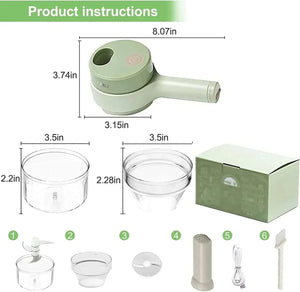 4-in-1 Electric Vegetable Chopper Rechargeable