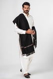 Brandy Wear Speical Men's Winter Pashmina Woolen Shawl - (Black) - JS-01