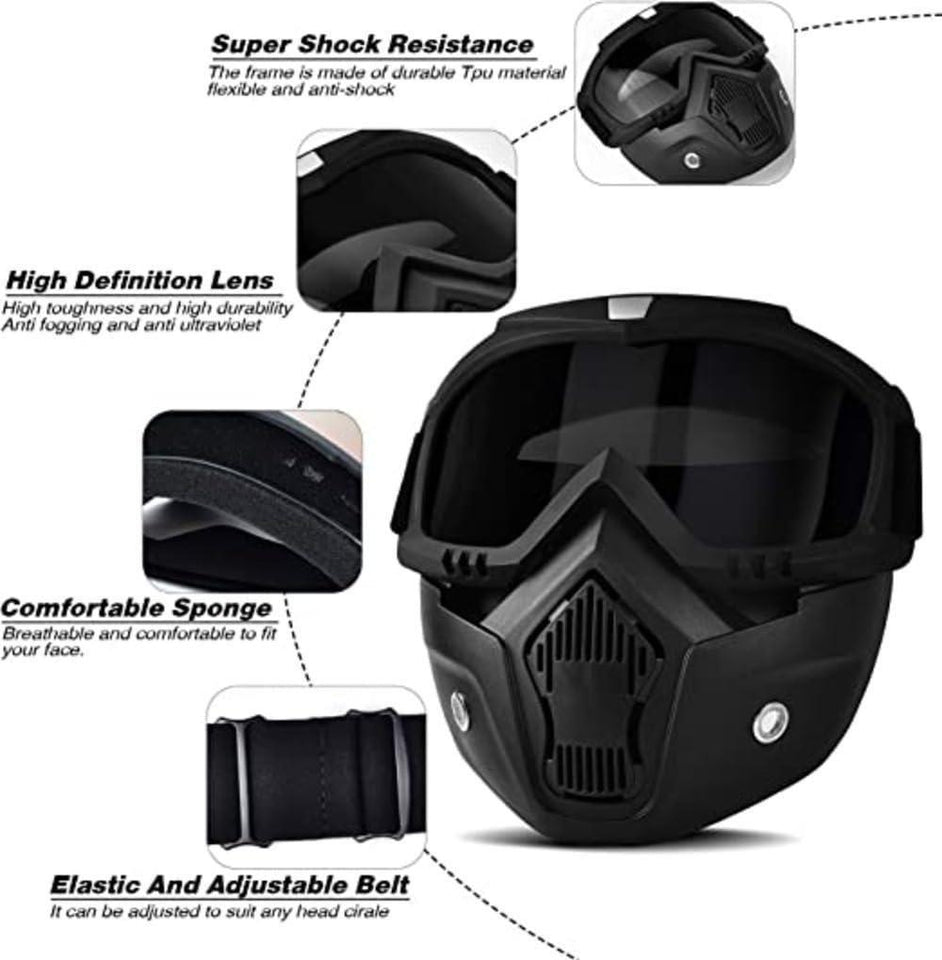 2-in-1 Detachable Goggle Bike Mask
