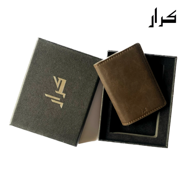 PU Leather Wallet & Aluminium Pop Up Card Holder