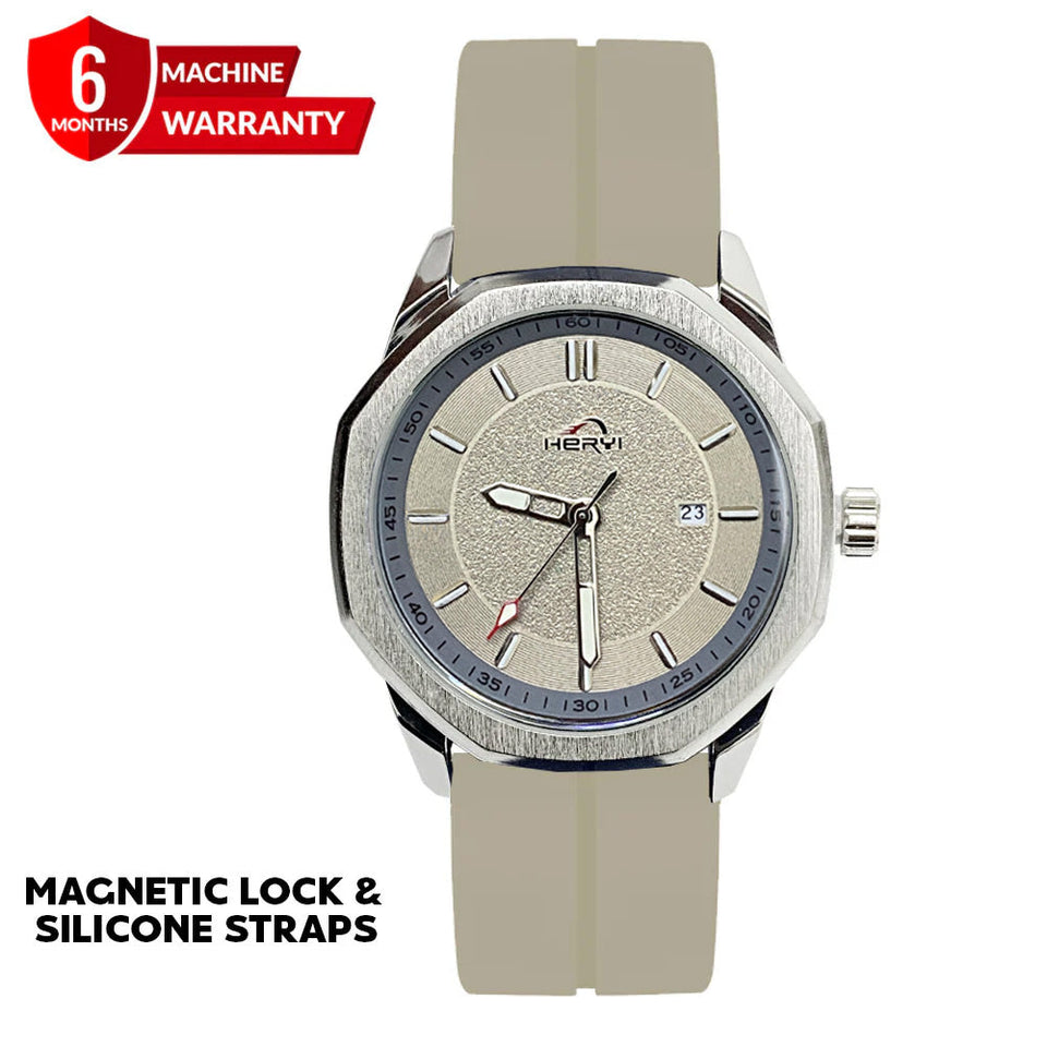 Heyri -  Magnetic Lock & Silicone Rubber Straps Watch