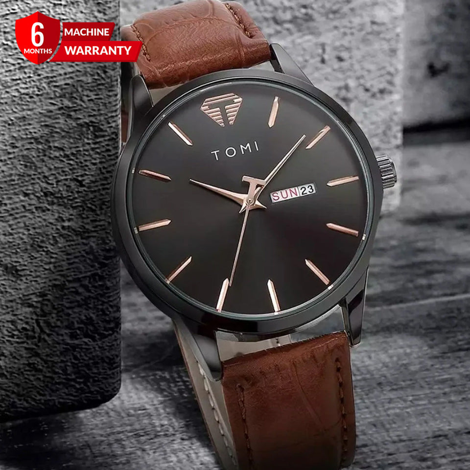 TOMI T-045 Original Watch Date & Day Quartz Straps For Men