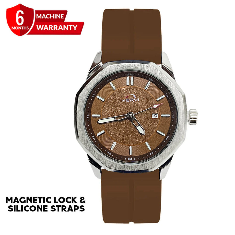 Heyri -  Magnetic Lock & Silicone Rubber Straps Watch