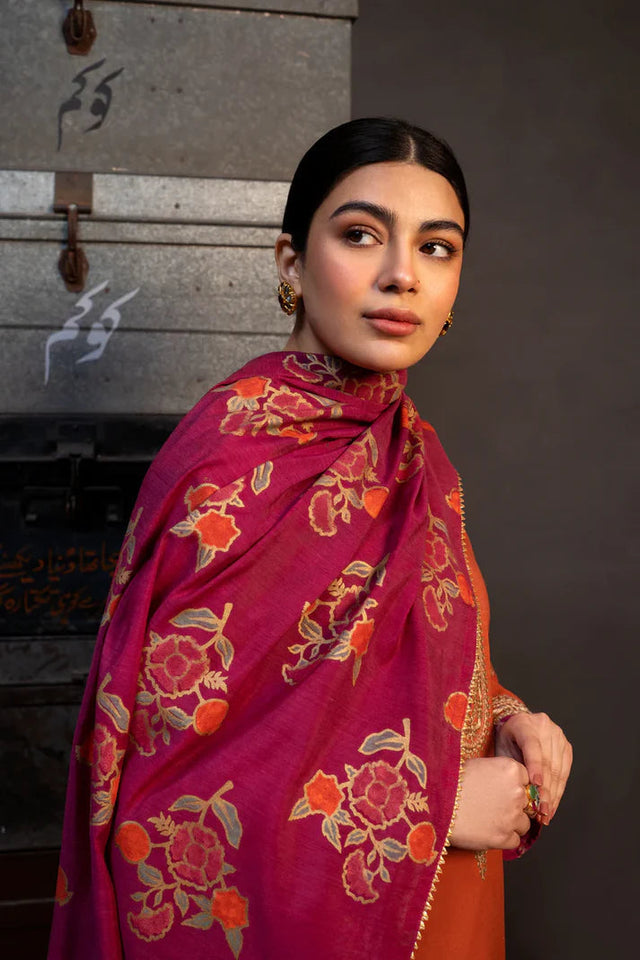 ZN-959 Summer 3PC Lawn Embroidered Suit with Printed Shawll (unstitch)