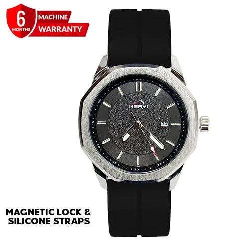 Heyri -  Magnetic Lock & Silicone Rubber Straps Watch