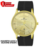 Universe Point Magnetic Lock & Silicone Rubber Straps Watch