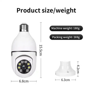 Wireless Wifi LED Bulb Security Camera 360 Degree