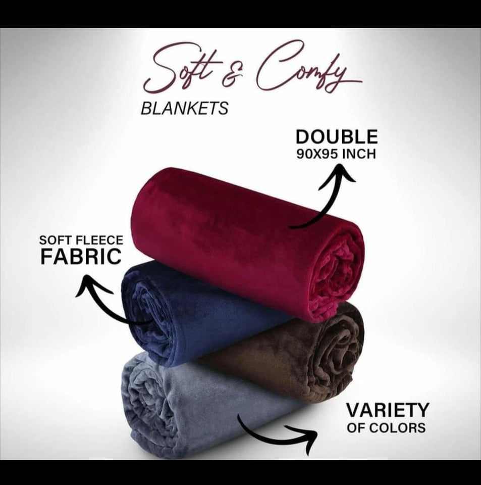 Coral Fleece Embossed Thermal Soft AC Throw Blanket - Blue