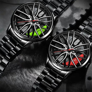 Wheel Watch Rotation Wheel Sports Car Rim Luxury Men's Watch Spinning Alloy Wheel Watch for Boys Men!