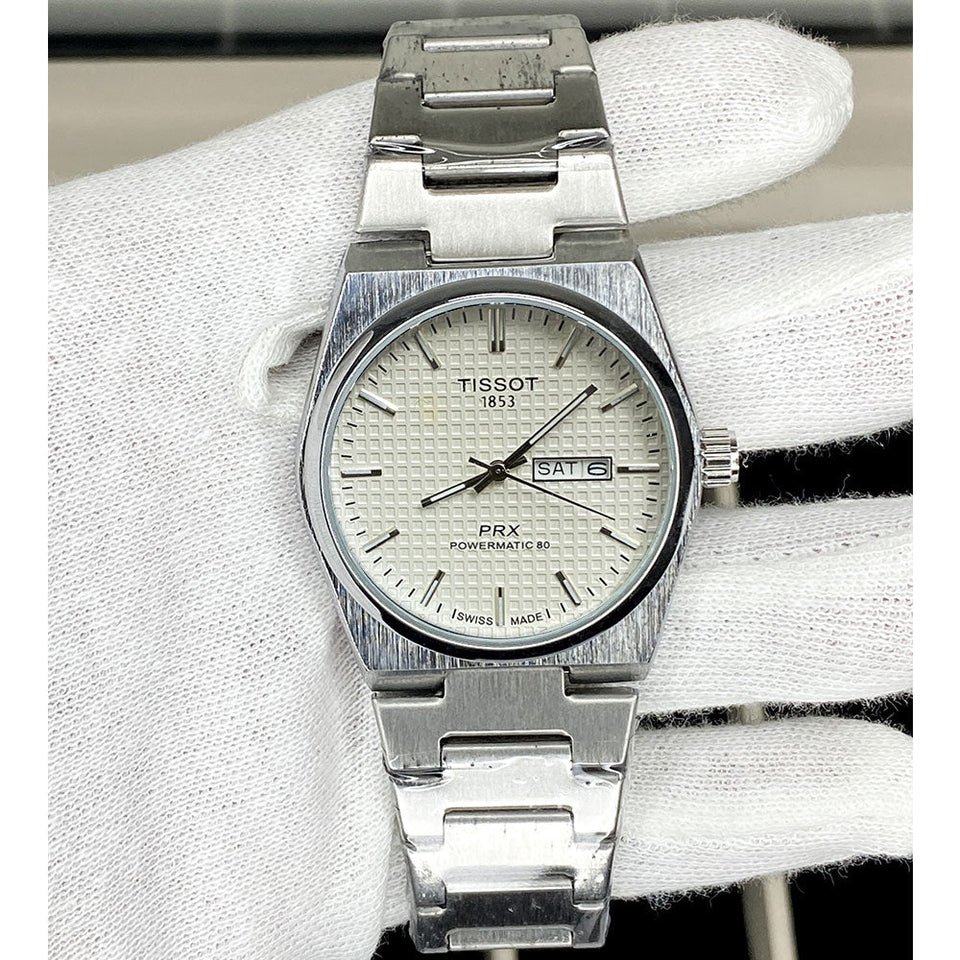 Tis-1853 Swiss Made PRX Powermatic Date & Day Chain Watch