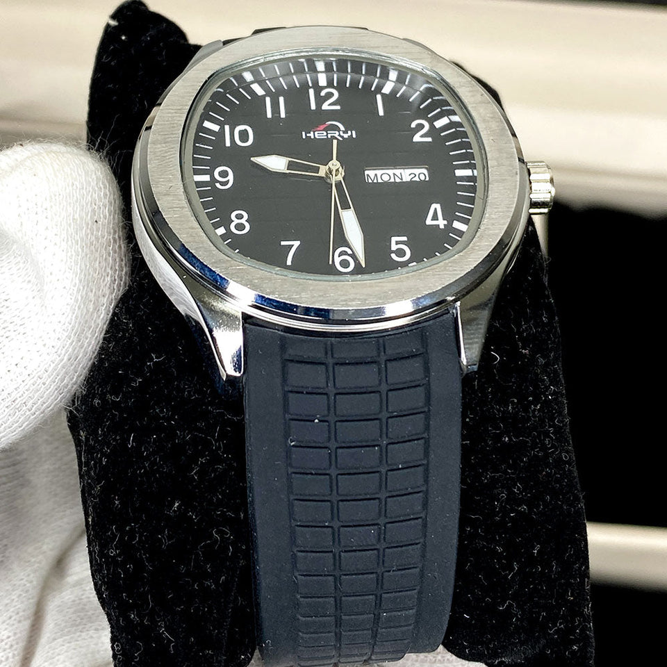 Heyri - Silicone Strap Date & Day Watch For Men