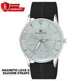 Universe Point Magnetic Lock & Silicone Rubber Straps Watch