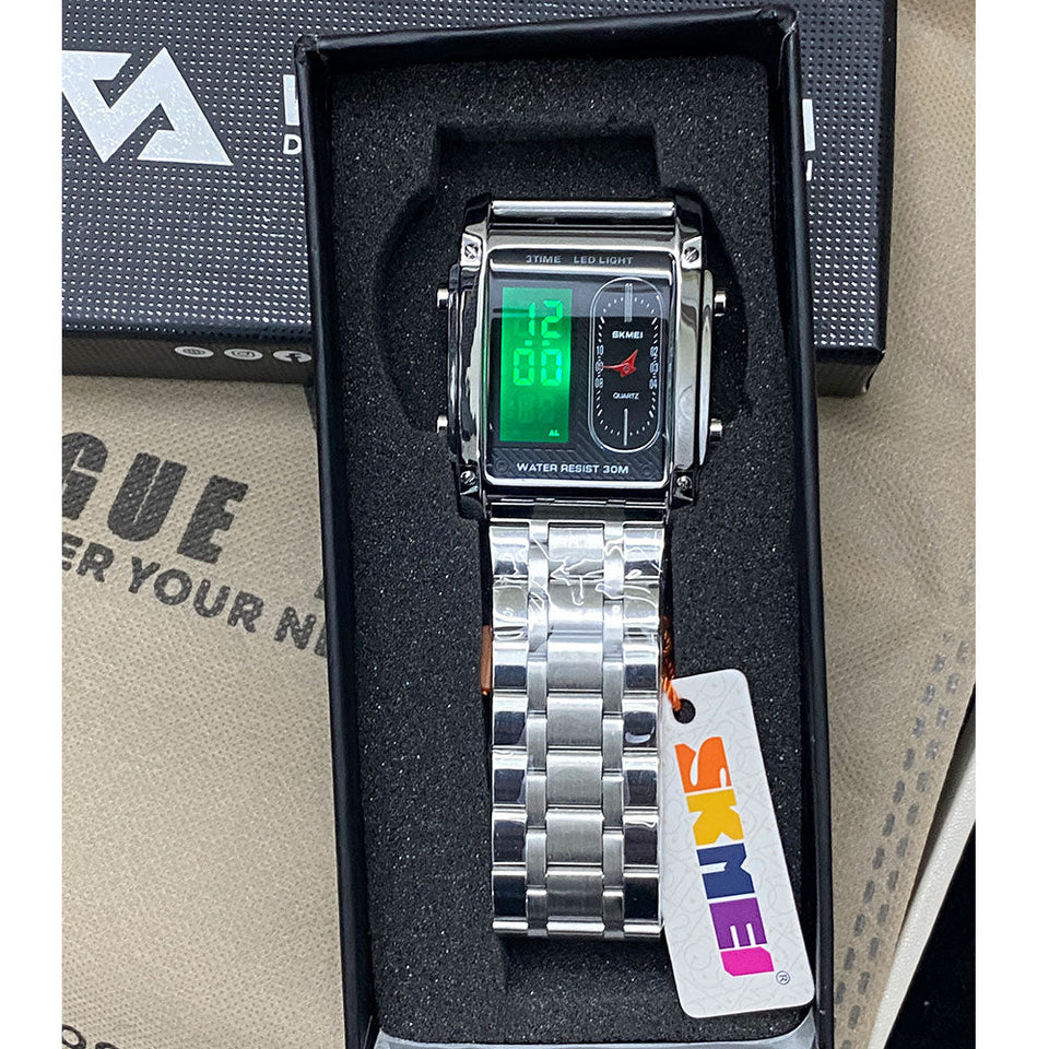 SKMEI 1868 Dual Time Chain Watch For Men