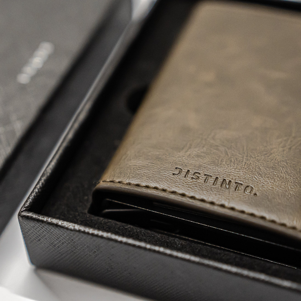 PU Leather Wallet & Aluminium Pop Up Card Holder
