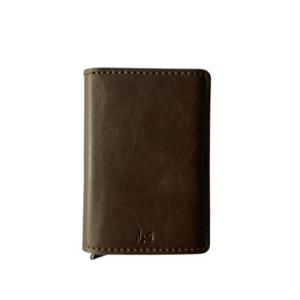 PU Leather Wallet & Aluminium Pop Up Card Holder