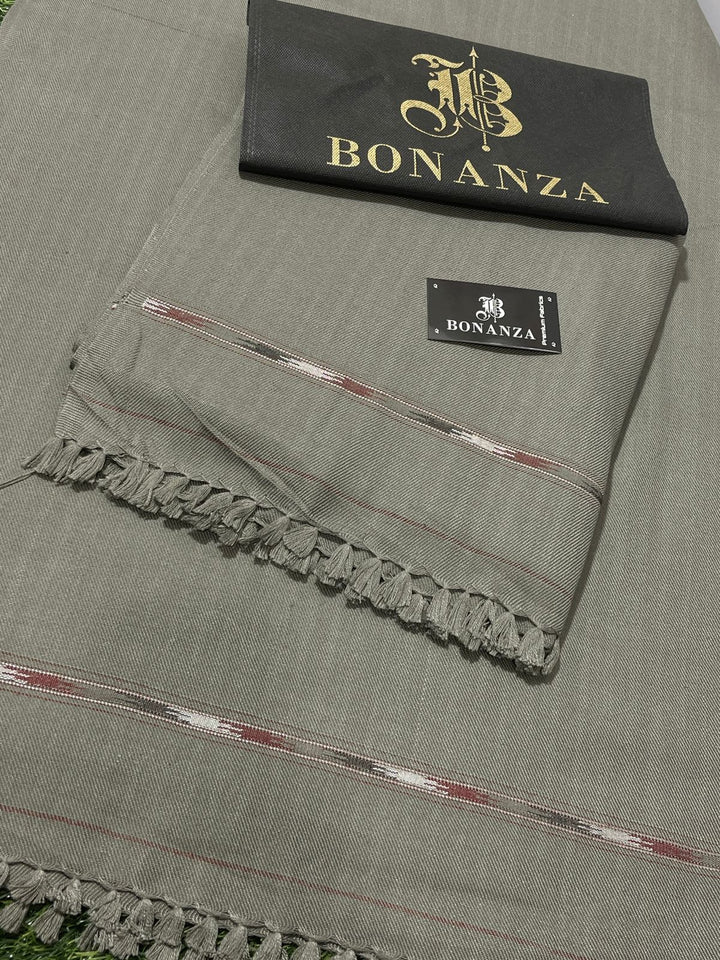 Men's Winter Pashmina Woolen Shawl - (Drak Gray) - IB-25