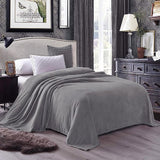 Flannel Fleece Plain Blanket-Light Grey