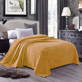 Flannel Fleece Plain Blanket-Golden