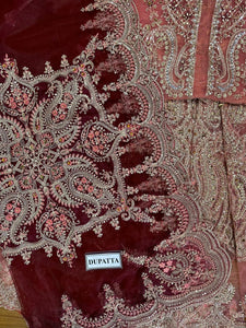 Unstitched Mbroidered | Salmon Pink BD-2701