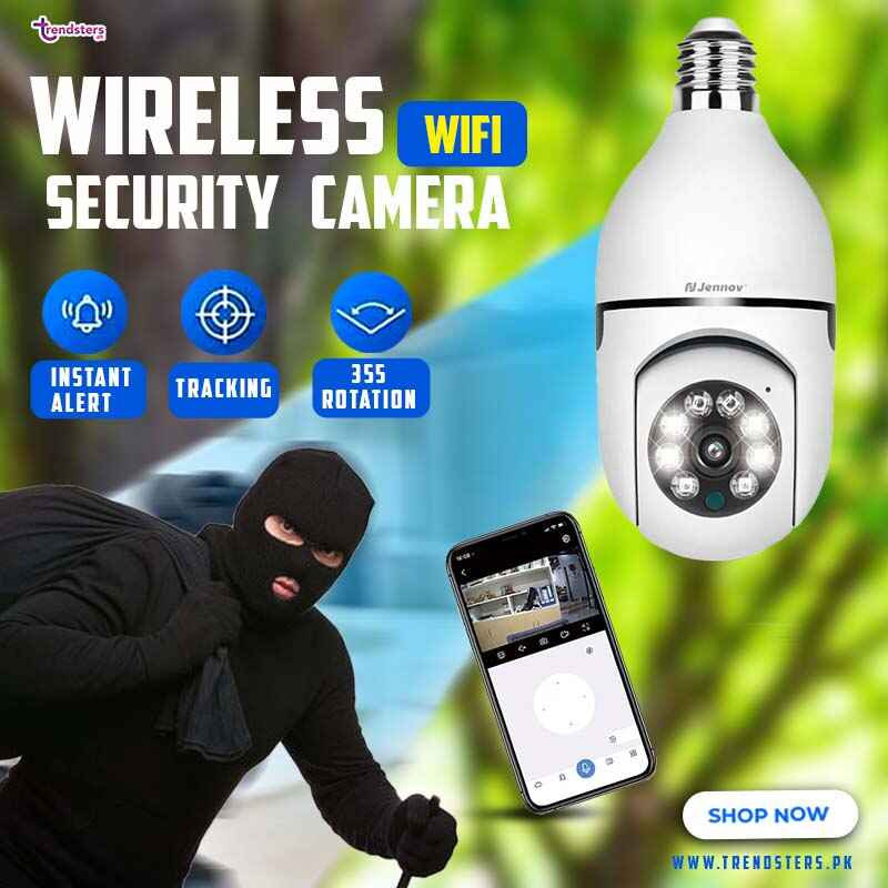 Wireless Wifi LED Bulb Security Camera 360 Degree