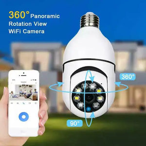 Wireless Wifi LED Bulb Security Camera 360 Degree