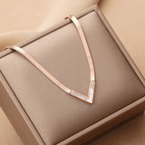 V Shape Titanium Steel Necklace