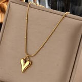 Heart chain necklace with Bracelet  Gold-plated