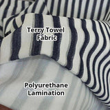 Terry Towel Waterproof Mattress Cover - Blue Stripe