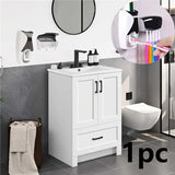 Best Quality Set of Toothpaste Dispenser & Brush Holder - Plastic Automatic Toothpaste Dispenser With Tooth Brush Holder For Homes And Bathrooms - Tooth Paste Dispenser with Toothbrush Holder