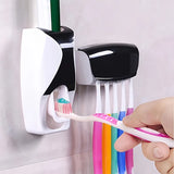 Best Quality Set of Toothpaste Dispenser & Brush Holder - Plastic Automatic Toothpaste Dispenser With Tooth Brush Holder For Homes And Bathrooms - Tooth Paste Dispenser with Toothbrush Holder