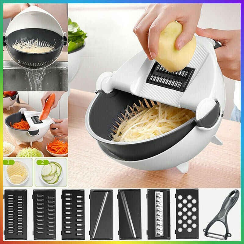 Multifunctional Vegetable Cutter Slicer Magic Rotatable Bowl