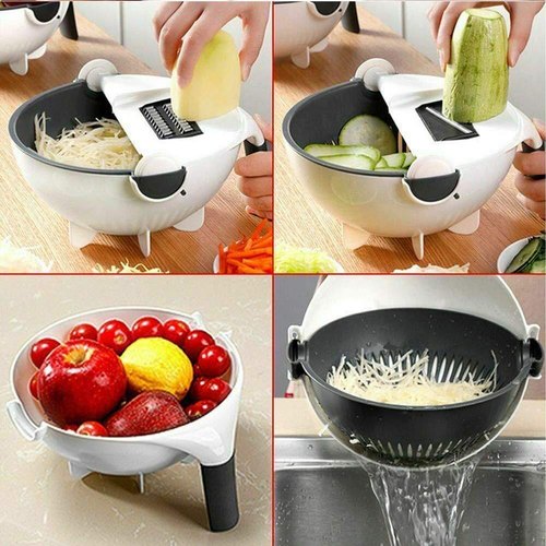 Multifunctional Vegetable Cutter Slicer Magic Rotatable Bowl